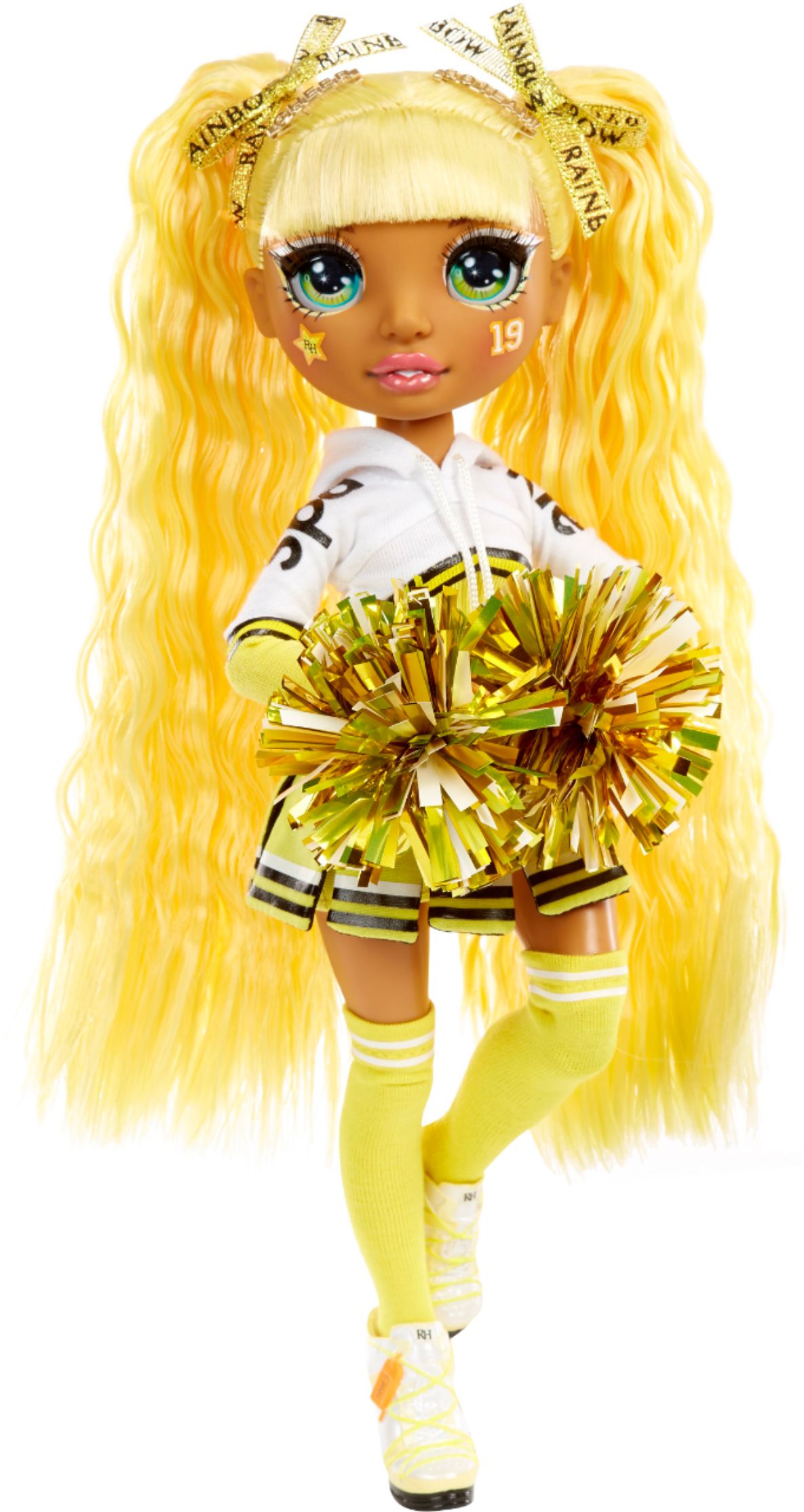 Great Gift for Kids 6-12 Years Old Rainbow High Cheer Poppy Rowan Orange Cheerleader Fashion Doll with 2 Pom Poms and Doll Accessories 