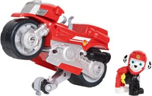 Paw Patrol - PAW Patrol, Moto Pups Marshall’s Deluxe Pull Back Motorcycle Vehicle with Wheelie Feature and Figure - Front_Zoom