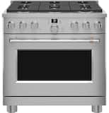Café - 36 in. Wide 6 Burners 6.2 Cu. Ft. Freestanding Gas Convection Range with 6 Burners, Customizable - Stainless Steel