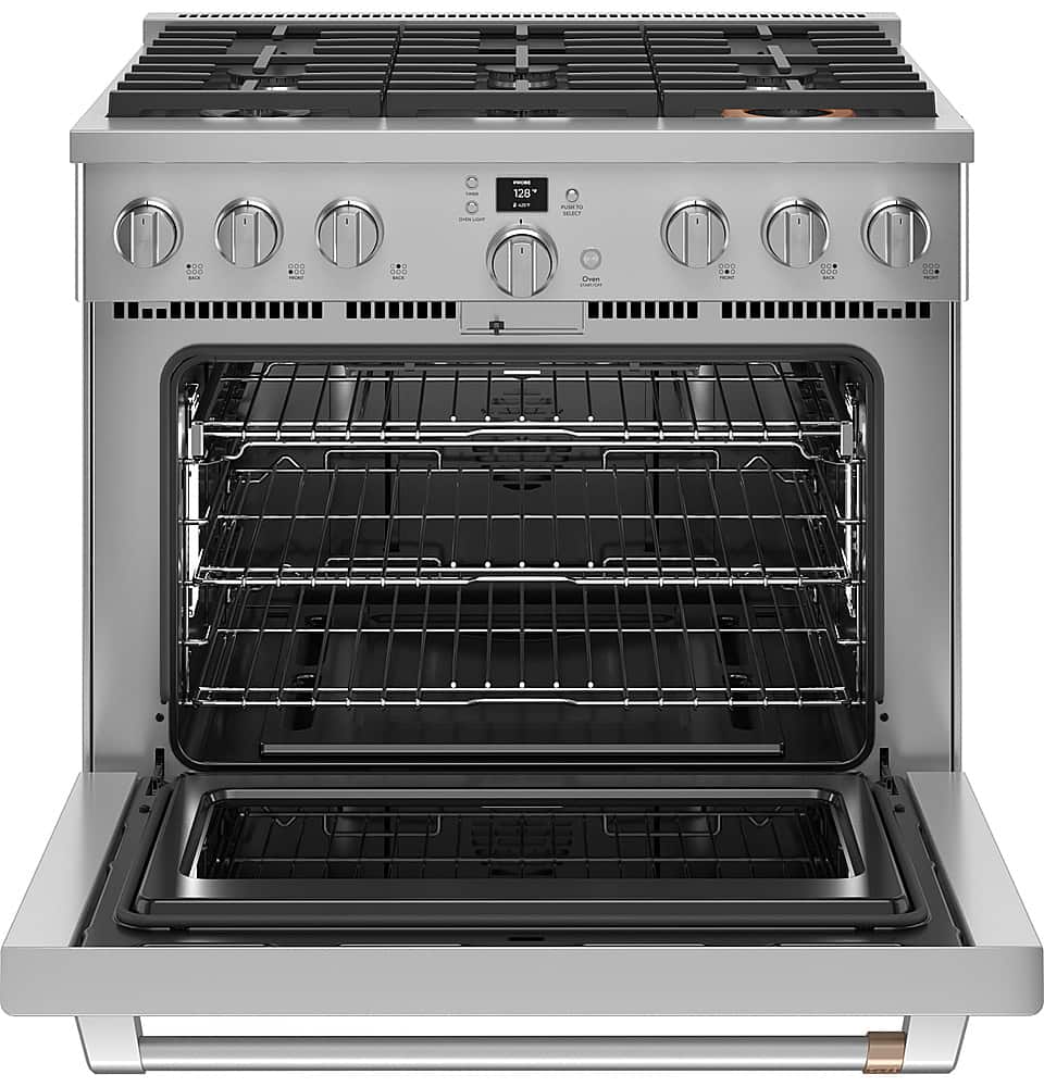 Alt View 11. Café - 6.2 Cu. Ft. Freestanding Gas Convection Range with 6 Burners, Customizable - Stainless Steel.