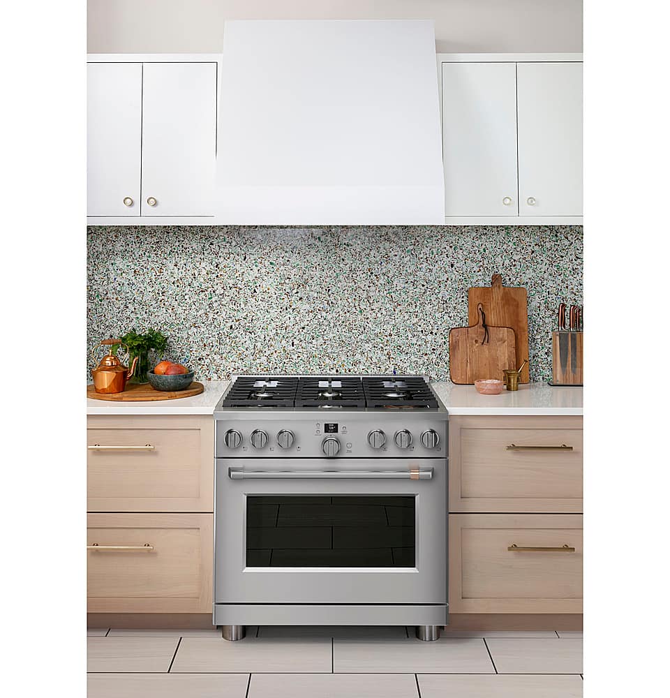 Alt View 23. Café - 6.2 Cu. Ft. Freestanding Gas Convection Range with 6 Burners, Customizable - Stainless Steel.