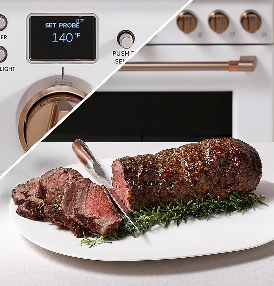 Alt View 23. Café - 6.2 Cu. Ft. Freestanding Gas Convection Range with 6 Burners, Customizable - Matte White.