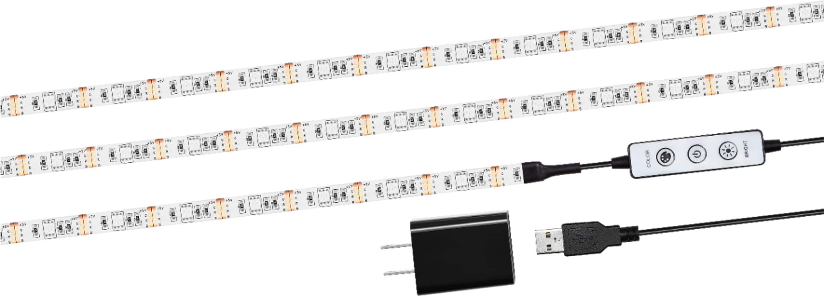 Front. Best Buy essentials™ - 8' LED Light Strip - Multi-Color.