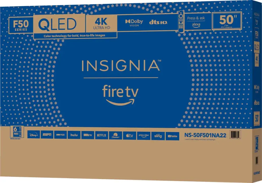 Alt View 23. Insignia™ - 50" Class F50 Series QLED 4K UHD Smart Fire TV - Black.