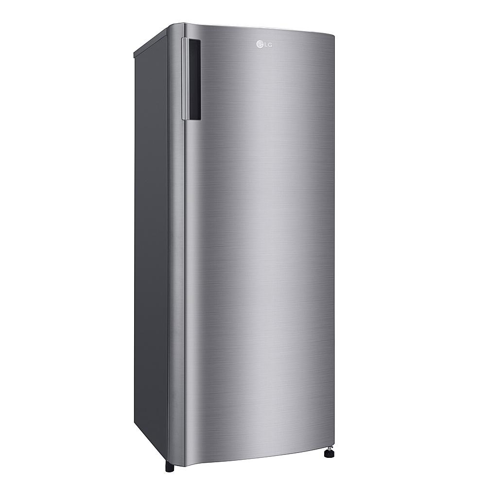 Angle View: LG - 5.8 cu. Ft Single Door Freezer - Platinum silver