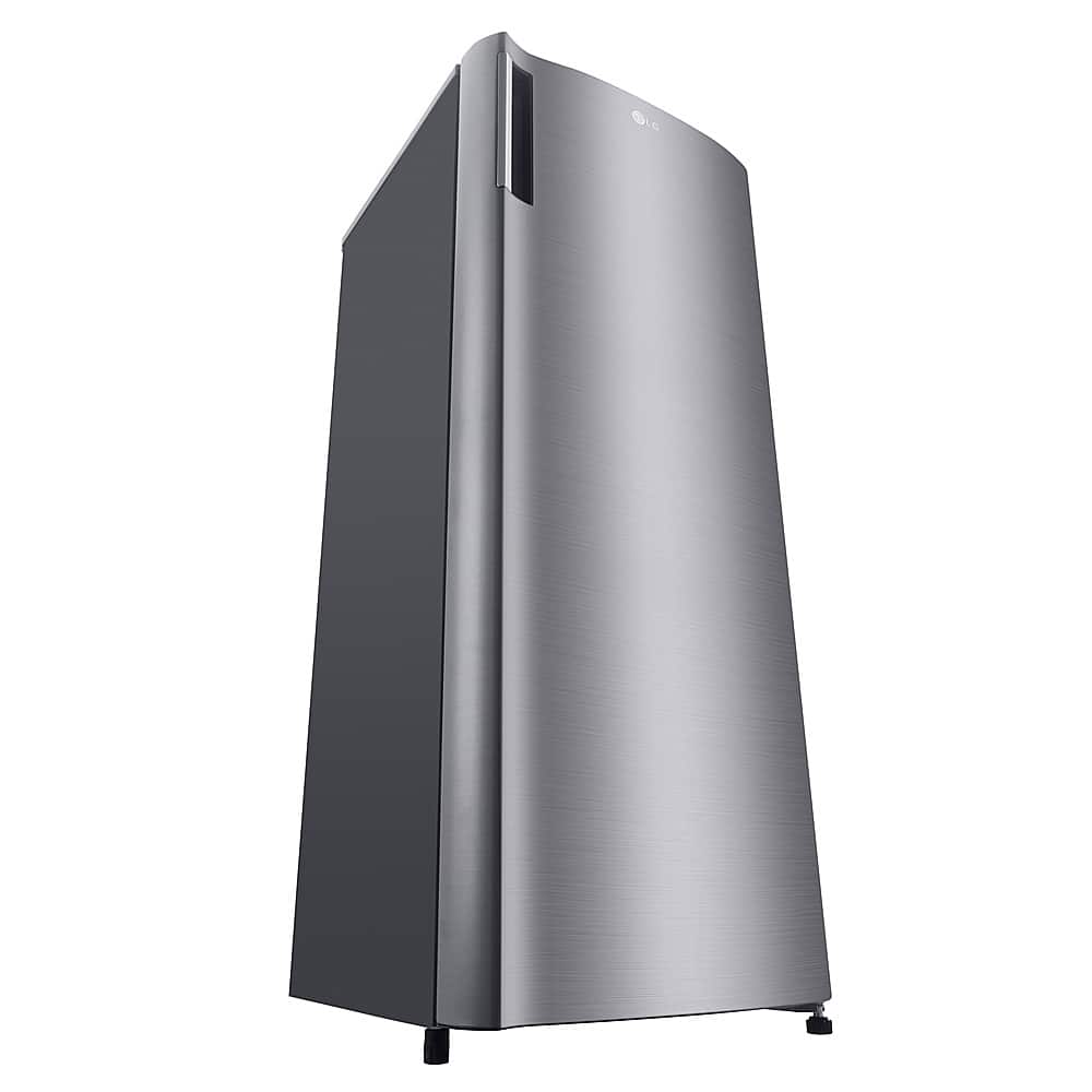 Left. LG - 5.8 Cu. Ft. Upright Freezer with Direct Cooling System - Platinum Silver.