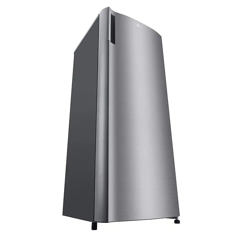 Left. LG - 5.8 Cu. Ft. Upright Freezer with Direct Cooling System - Platinum Silver.