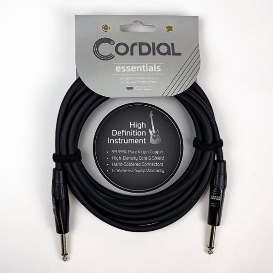 Cordial – Instrument/Guitar Cable with Neutrik Style Connectors (REAN) – Black