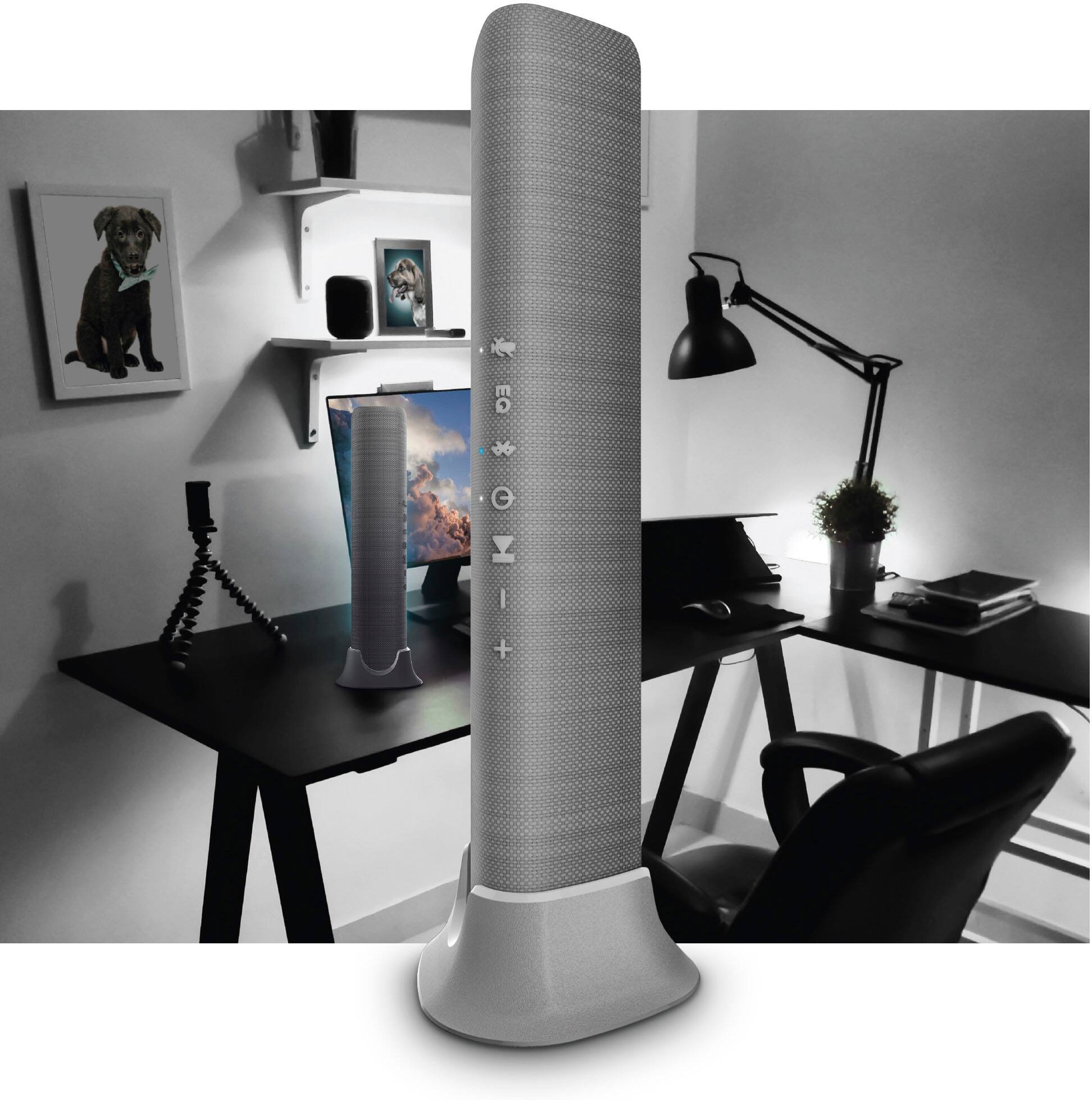 Alt View 16. ION Audio - Meeting Mate Rechargeable Portable Bluetooth-Enabled Speaker with Built-In Microphone - Gray.