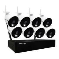 Night Owl - Expandable 10 Channel Wi-Fi NVR with (8) 1080p Wi-Fi IP Spotlight Cameras and 1TB Hard Drive - White - Front_Zoom