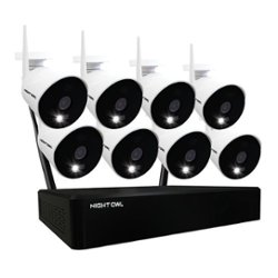 Night Owl - 10 Channel Wi-Fi NVR with 8 Wi-Fi IP 1080p HD 2-Way Audio Cameras and 1TB Hard Drive - White - Front_Zoom