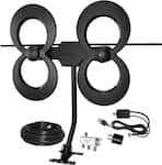 Antennas Direct - ClearStream 4MAX Complete Amplified Indoor/Outdoor HDTV Antenna with Mast, Coaxial Cable, Amplifier, and 3-Way Splitter - Black