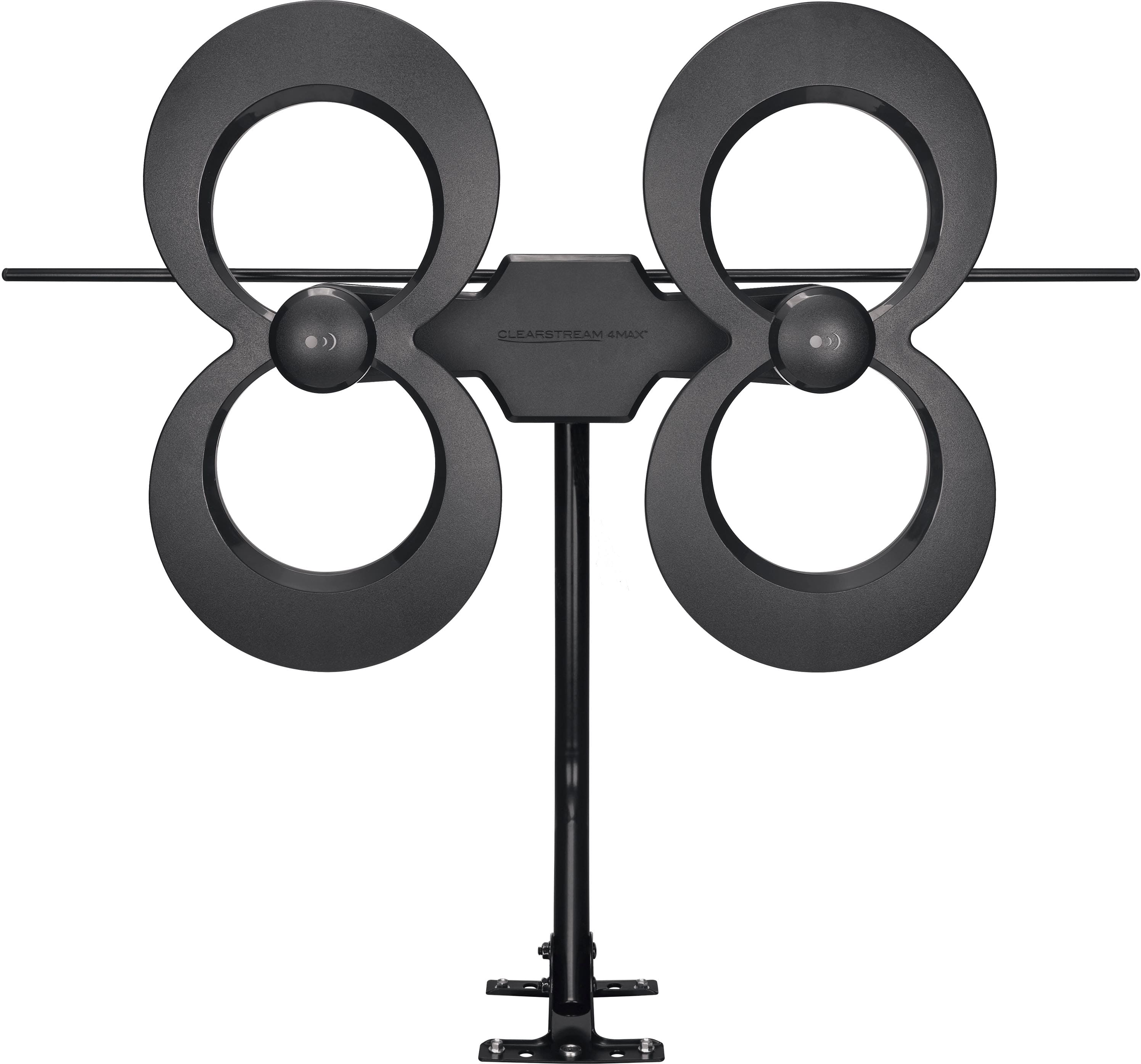Angle. Antennas Direct - ClearStream 4MAX Complete Amplified Indoor/Outdoor HDTV Antenna with Mast, Coaxial Cable, Amplifier, and 3-Way Splitter - Black.