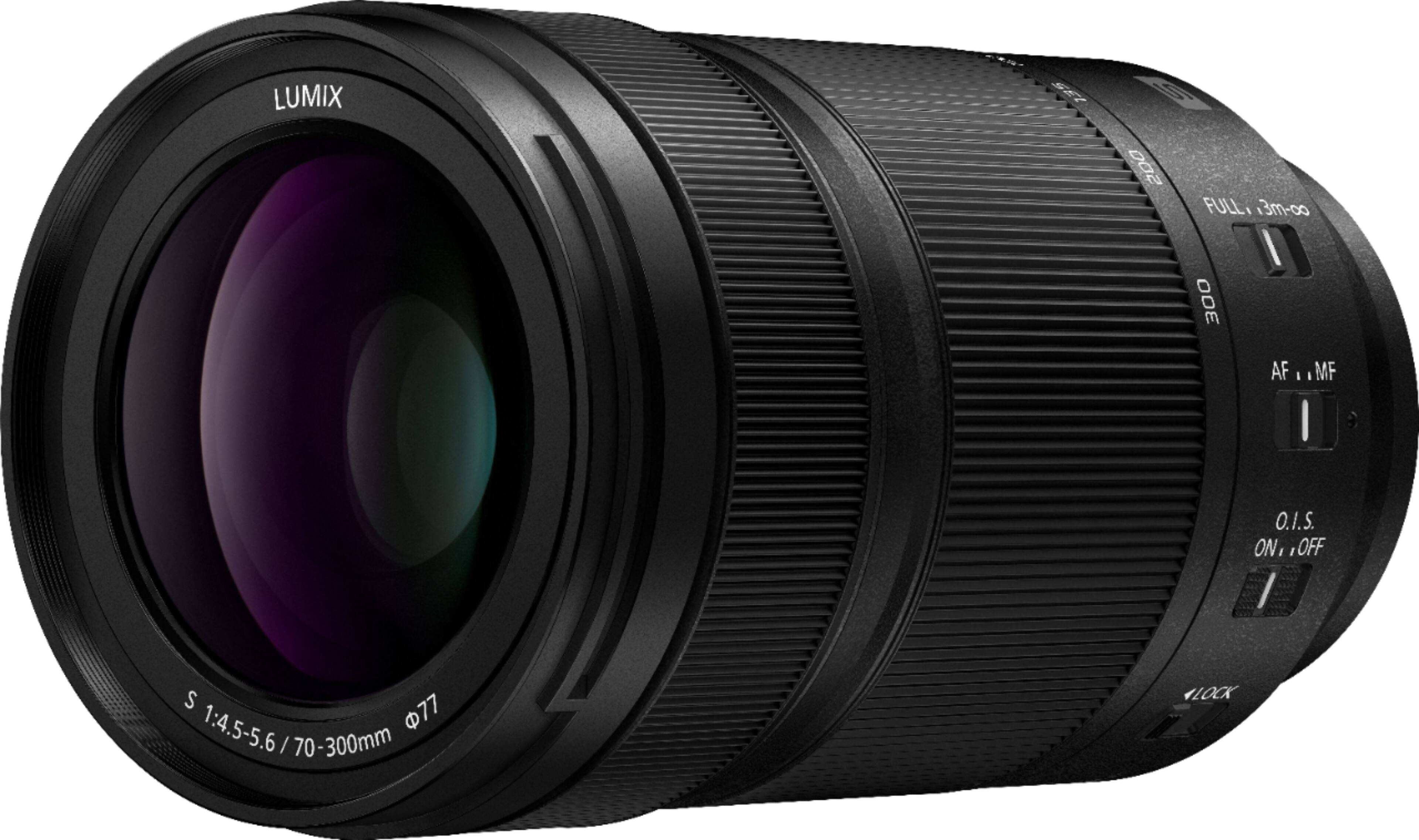 Front. Panasonic - LUMIX S 70-300mm F4.5-5.6, Full-Frame L Mount Lens, Telephoto S-R70300 - Black.