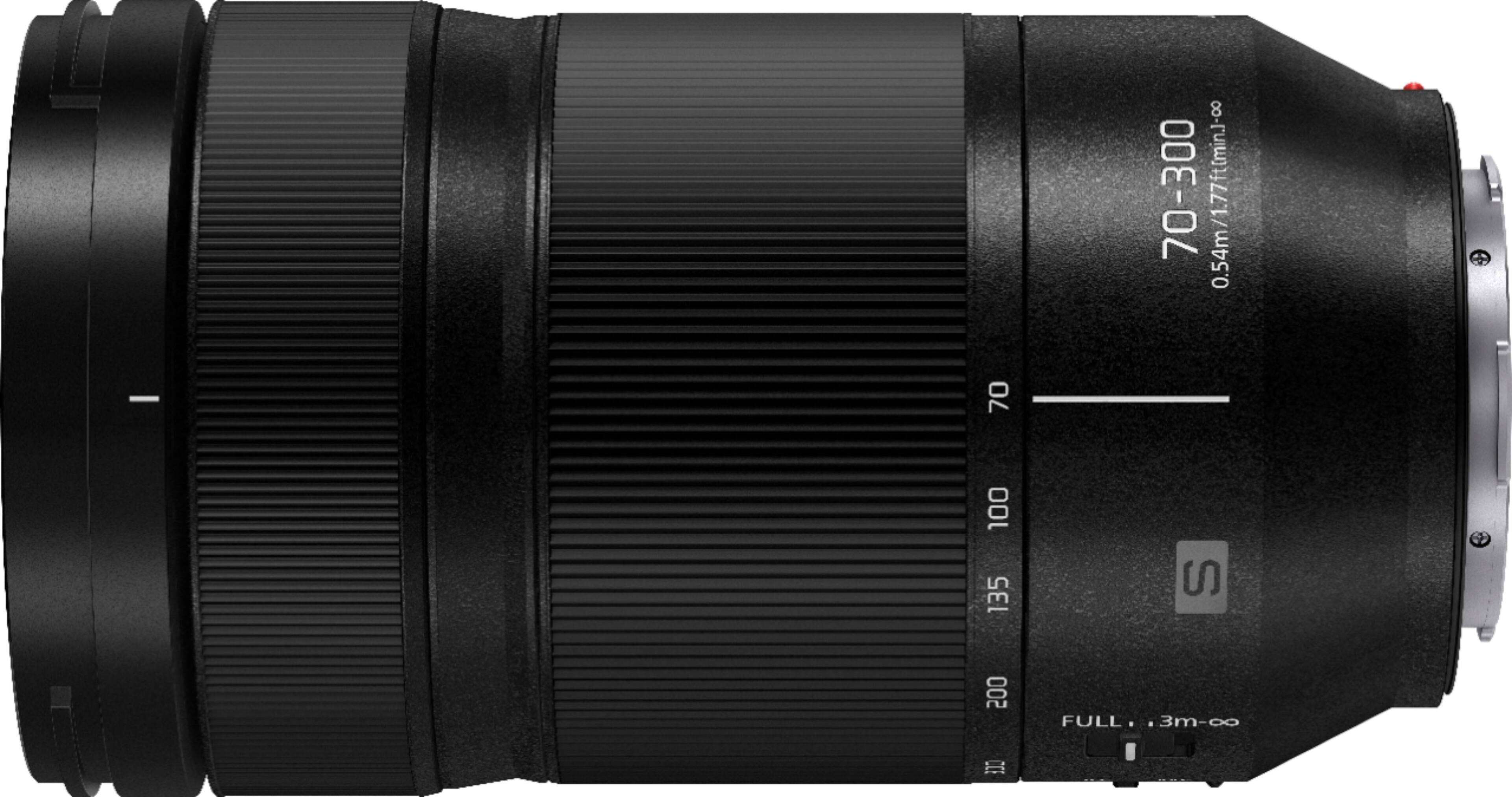 Left. Panasonic - LUMIX S 70-300mm F4.5-5.6, Full-Frame L Mount Lens, Telephoto S-R70300 - Black.