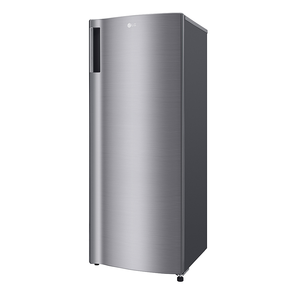 Left View: LG - 6.9 Cu Ft Single Door Refrigerator - Platinum silver