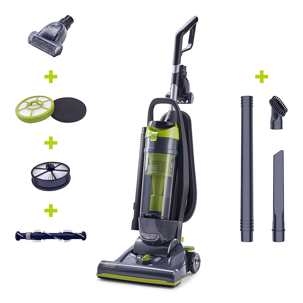 Black+Decker Corded Bagless Upright Vacuum with HEPA Filter TITANIUM GRAY/  LIME GREEN BDXURV309G - Best Buy