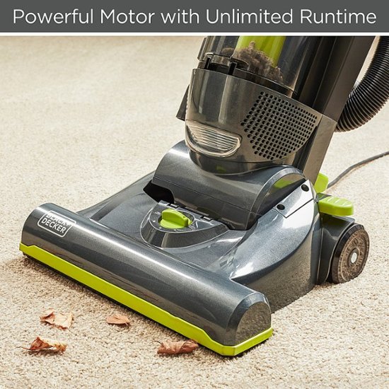 Front Zoom. Black+Decker - Corded Bagless Upright Vacuum with HEPA Filter - TITANIUM GRAY/ LIME GREEN.