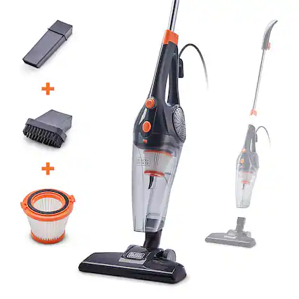 Front. Black+Decker - Dry Corded 3-in-1 Stick Vacuum - Orange.