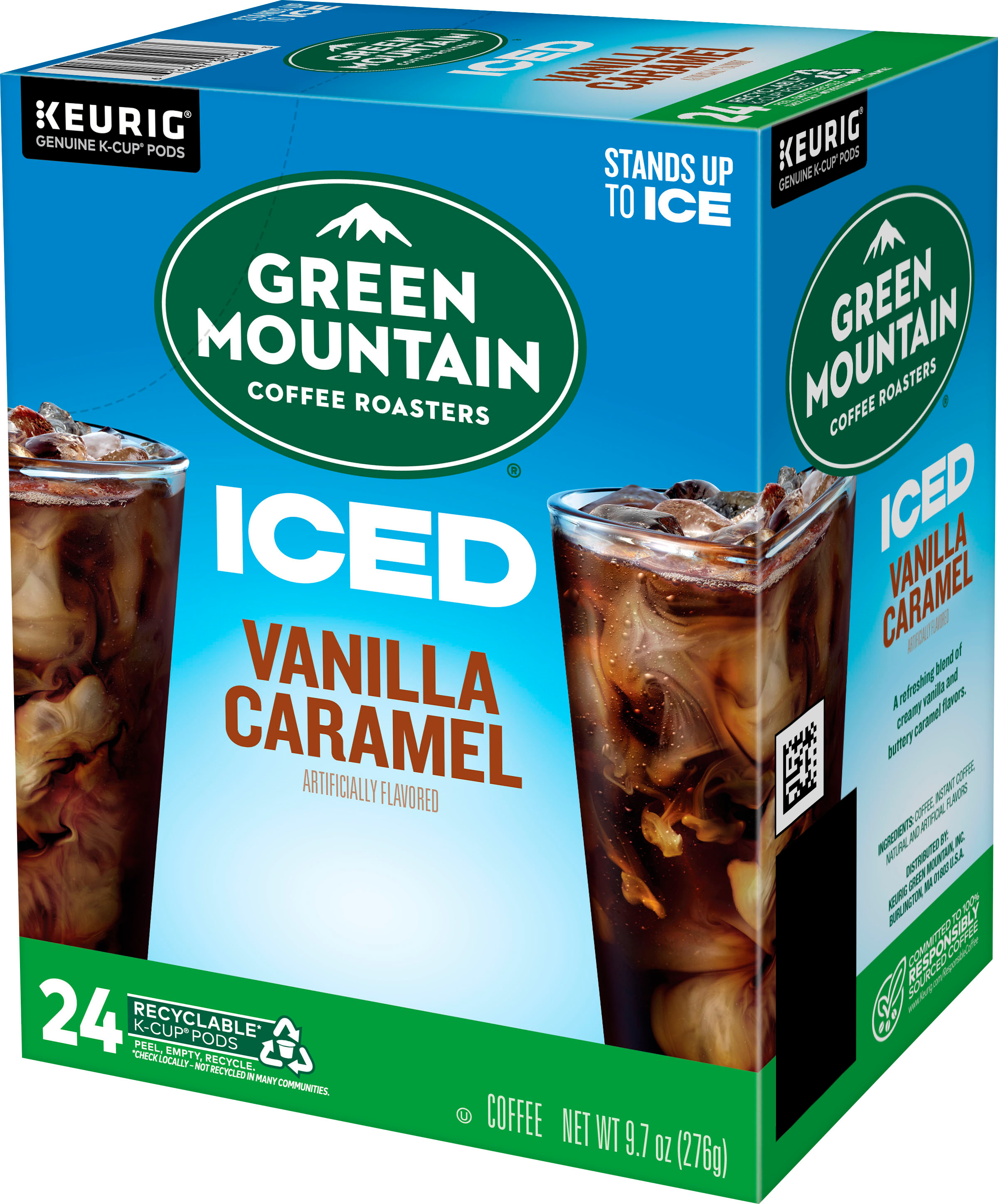 Green Mountain Coffee Roasters Brew Over Ice Vanilla Caramel, Single Serve Keurig  K-Cup Pods, Flavored Iced Coffee, 12 Count