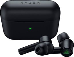 Razer - Hammerhead True Wireless Pro Noise Canceling In-Ear Earbuds - Black - Front_Zoom