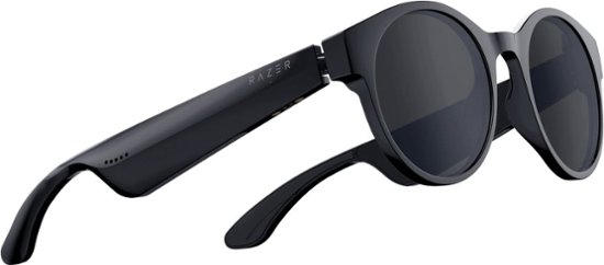 Front Zoom. Razer - Anzu Smart Glasses Large Round Frame Bundle with Blue Light Filter and Polarized Lenses - Black.