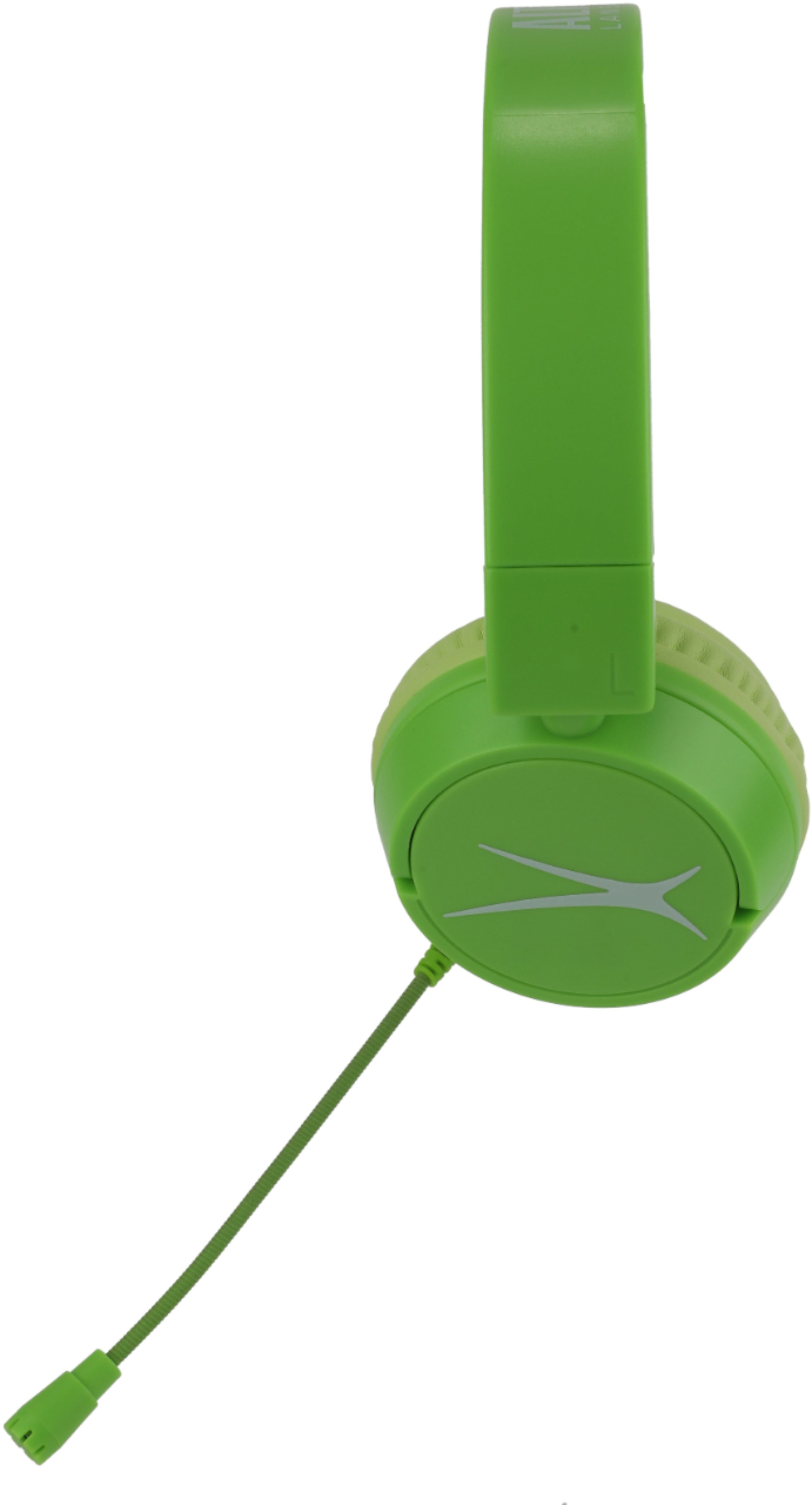 Left View: Altec Lansing - Kid Safe 3-in-1 Wireless with Mic and Wire On-Ear Headphones - Green