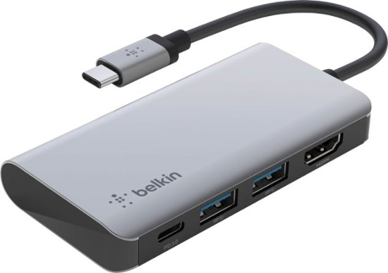 Belkin USB C Hub 4-in-1 Multi-Port Laptop Dock with 4K HDMI, Docking  Station with 100W Power Delivery for Mac, PC, and More Gray AVC006btSGY -  Best Buy