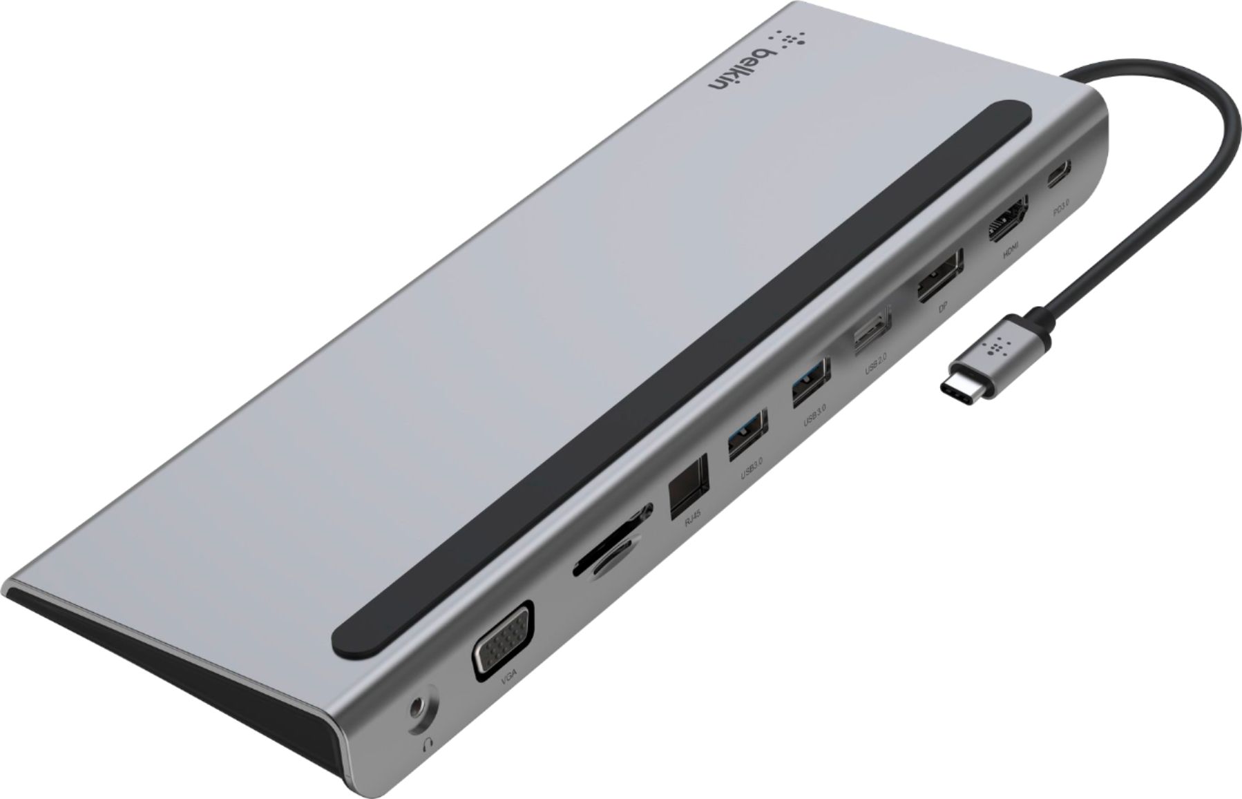 Belkin 11-in-1 USB C Hub with 4K HDMI, DP, VGA, 100W PD Docking for MacBook Pro, Air, and more Gray INC004btSGY - Best Buy