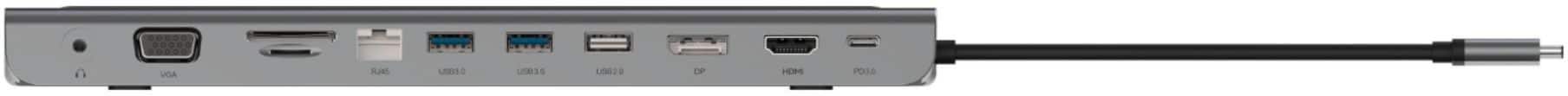 Alt View 13. Belkin - 11-in-1 USB C Hub with 4K HDMI, DP, VGA, 100W PD Docking Station for MacBook Pro, Air, and more - Gray.
