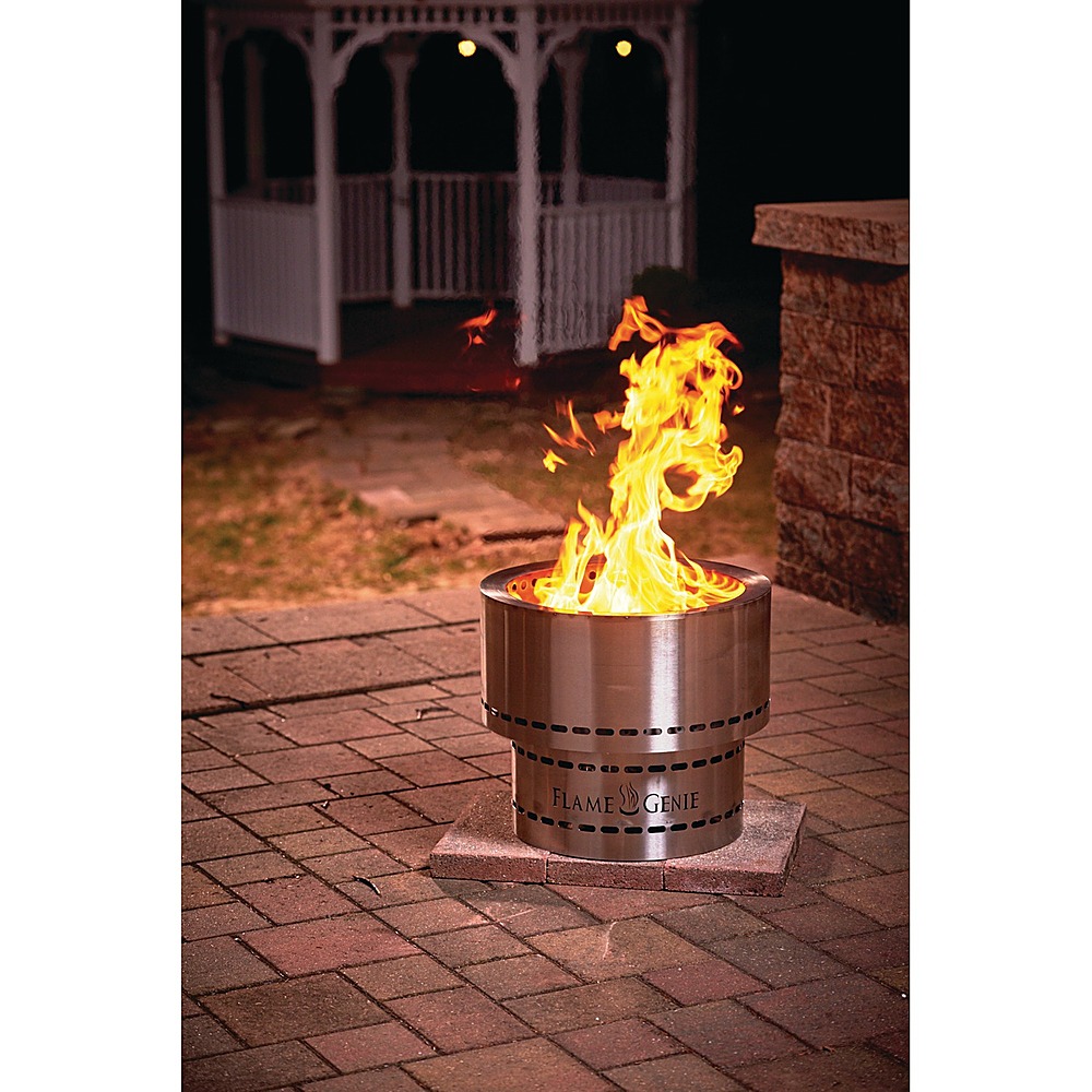 Flame Genie Inferno Wood Pellet Fire Pit Metallic Fg 19 Ss Best Buy
