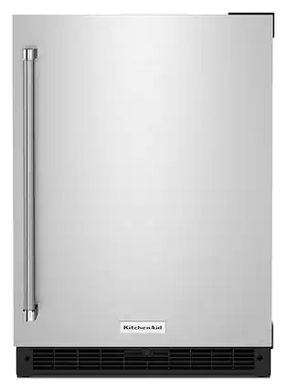 Front. KitchenAid - 5.0 Cu. Ft. Built-In Mini Fridge - Stainless Steel.