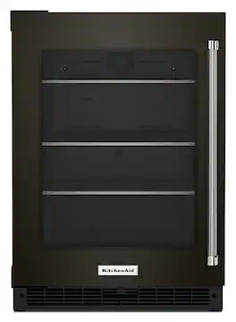 KitchenAid - 5.2 Cu. Ft. Built-In Mini Fridge - Black Stainless Steel
