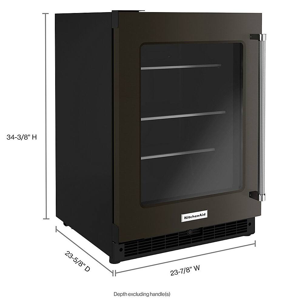 Alt View 12. KitchenAid - 5.2 Cu. Ft. Built-In Mini Fridge - Black Stainless Steel.