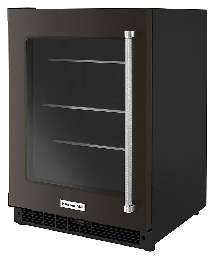 Left. KitchenAid - 5.2 Cu. Ft. Built-In Mini Fridge - Black Stainless Steel.