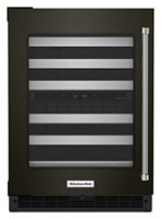 KitchenAid - 46-Bottle Dual-Zone Wine Cellar with Glass Door and Metal-Front Racks - Black Stainless Steel - Front_Zoom