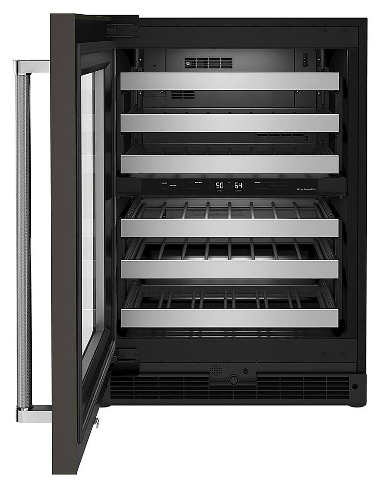 Alt View 11. KitchenAid - 46-Bottle Dual-Zone Wine Cellar with Glass Door and Metal-Front Racks - Black Stainless Steel.