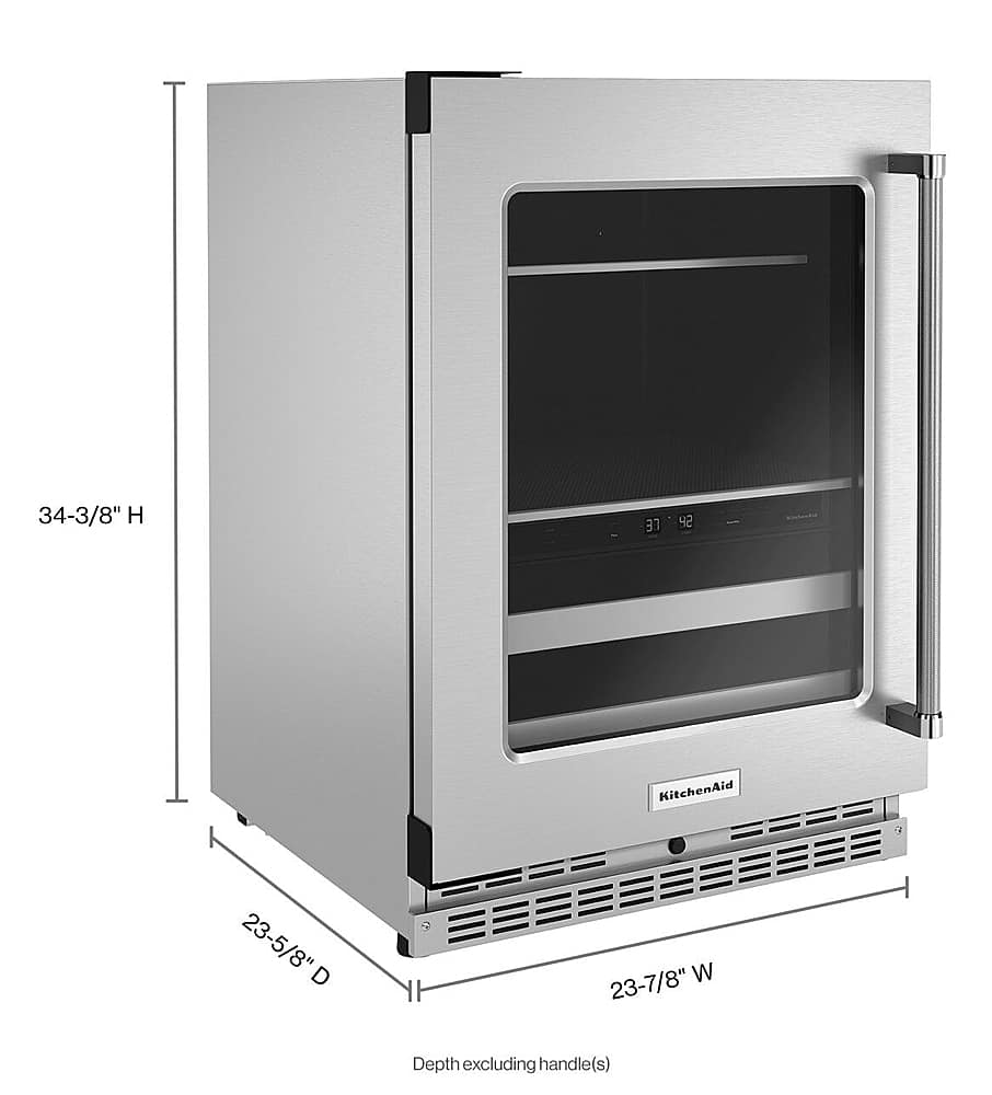 Best Buy KitchenAid 14Bottle Dual Zone Beverage Cooler with Glass