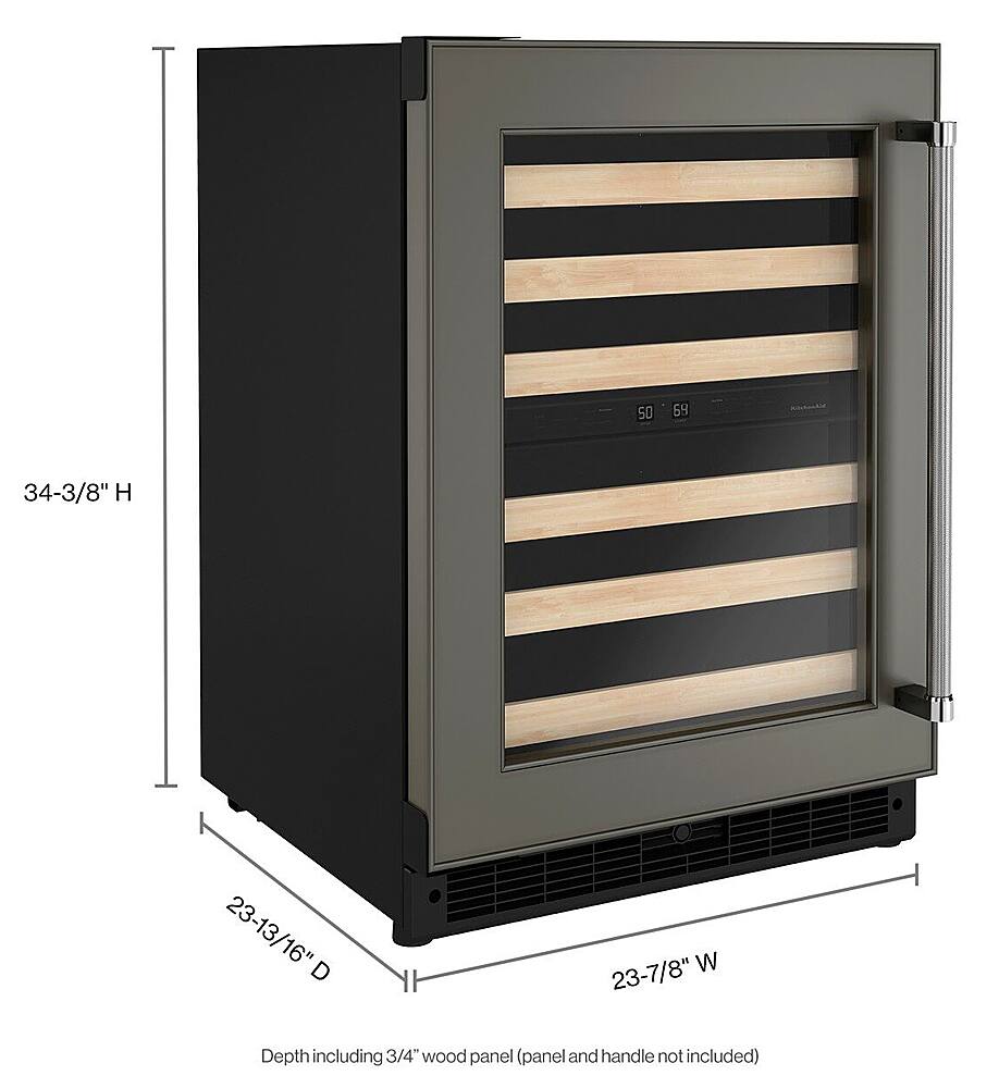 Alt View 12. KitchenAid - 46-Bottle Dual-Zone Wine Cellar with Wood-Front Racks - Custom Panel Ready.