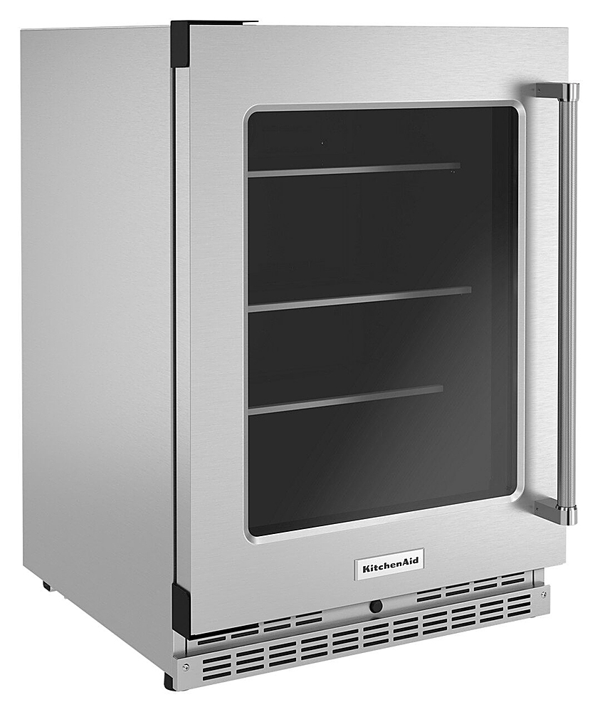 Angle View: KitchenAid - 5.2 Cu. Ft. Built-In Mini Fridge - Stainless steel