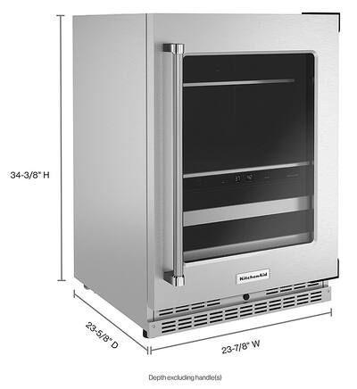 KitchenAid 14 Bottle Dual Zone Beverage Cooler with Glass