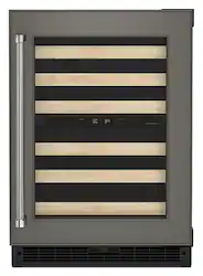 KitchenAid - 46-Bottle Dual-Zone Wine Cellar with Wood-Front Racks - Custom Panel Ready - Front_Zoom