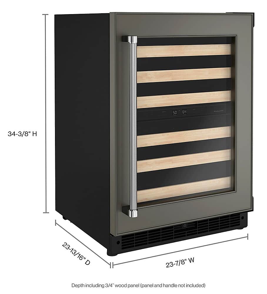 Alt View 12. KitchenAid - 46-Bottle Dual-Zone Wine Cellar with Wood-Front Racks - Custom Panel Ready.