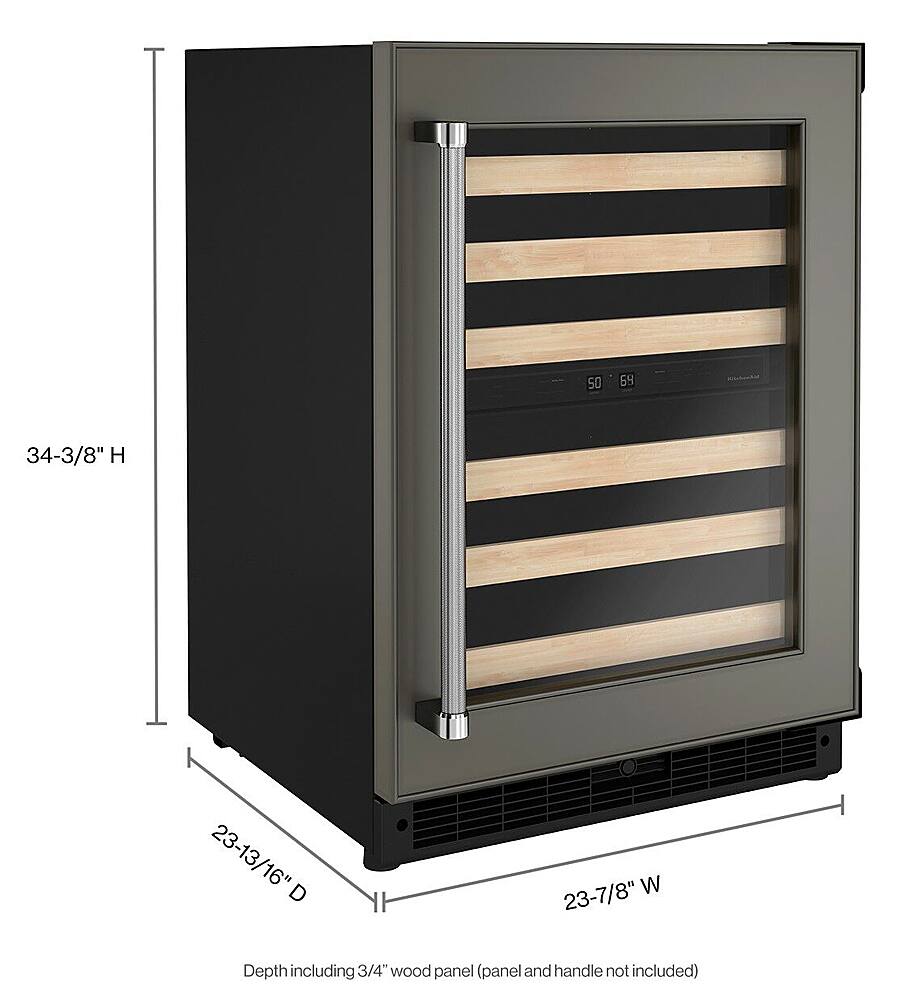 Alt View 12. KitchenAid - 46-Bottle Dual-Zone Wine Cellar with Wood-Front Racks - Custom Panel Ready.