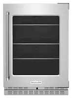 KitchenAid - 5.2 Cu. Ft. Built-In Mini Fridge - Stainless Steel - Front_Zoom
