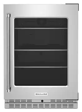 KitchenAid - 5.2 Cu. Ft. Built-In Mini Fridge - Stainless Steel