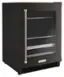 Angle. KitchenAid - 14-Bottle Dual Zone Beverage Cooler with Glass Door and Metal-Front Racks - Black Stainless.