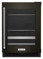 KitchenAid - 14-Bottle Dual Zone Beverage Cooler with Glass Door and Metal-Front Racks - Black Stainless Steel - Front_Zoom