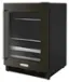 Left. KitchenAid - 14-Bottle Dual Zone Beverage Cooler with Glass Door and Metal-Front Racks - Black Stainless.