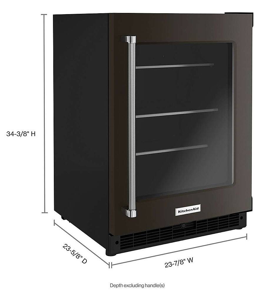 Alt View 12. KitchenAid - 5.2 Cu. Ft. Built-In Mini Fridge - Black Stainless Steel.